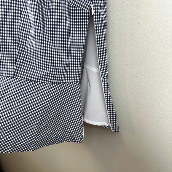 Talbots Blouse Top Sleeveless Gingham Check Plaid Peplum Size 18 Nautical - Picture 6 of 10